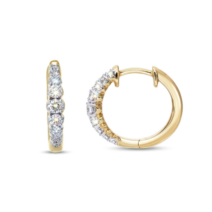 Kullast kõrvarõngad teemantidega 0,32 ct. Kood: 83una