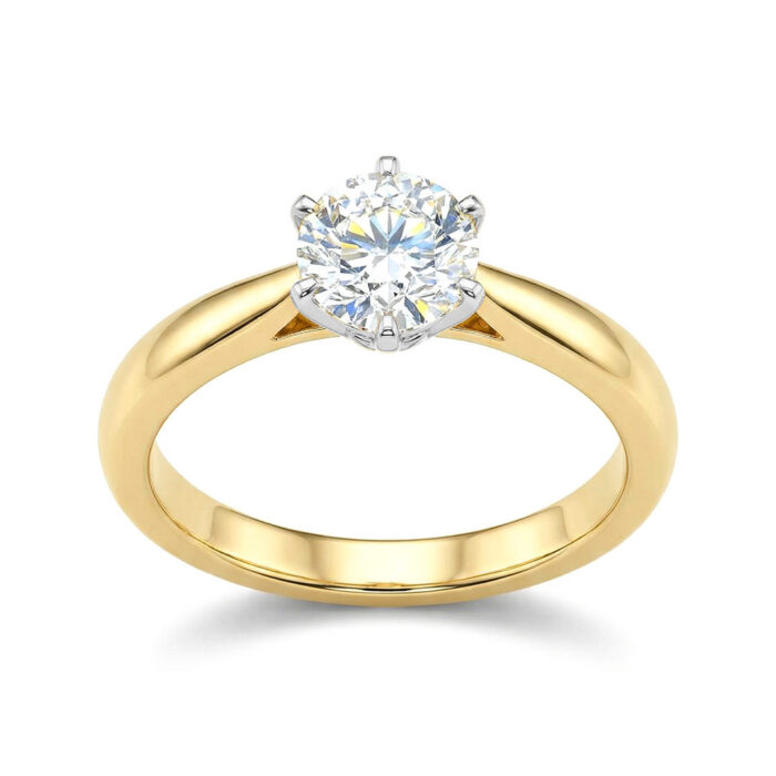 Kullast sõrmus teemantiga 0,75 ct. Kood: 85am