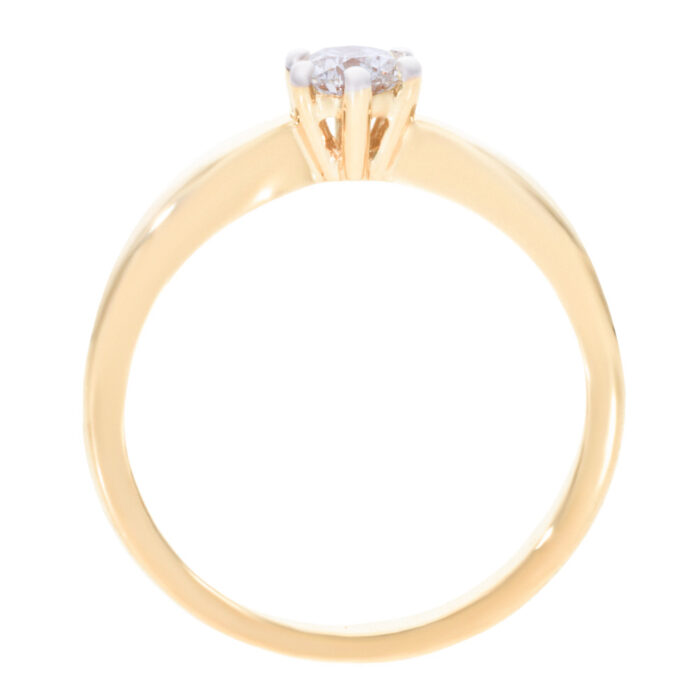 Kullast sõrmus teemantiga 0,26 ct. Kood: 87ar - Image 3