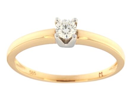 Kullast sõrmus teemantiga 0,17 ct. Kood: 4ar