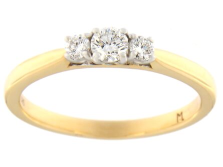 Kullast sõrmus teemantidega 0,26 ct. Kood: 110ap,32ae