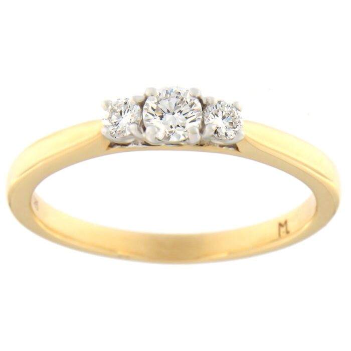 Kullast sõrmus teemantidega 0,26 ct. Kood: 110ap,32ae