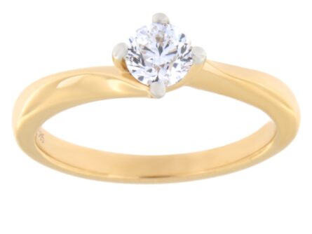 Kullast sõrmus teemantiga 0,42 ct. Kood: 93ar