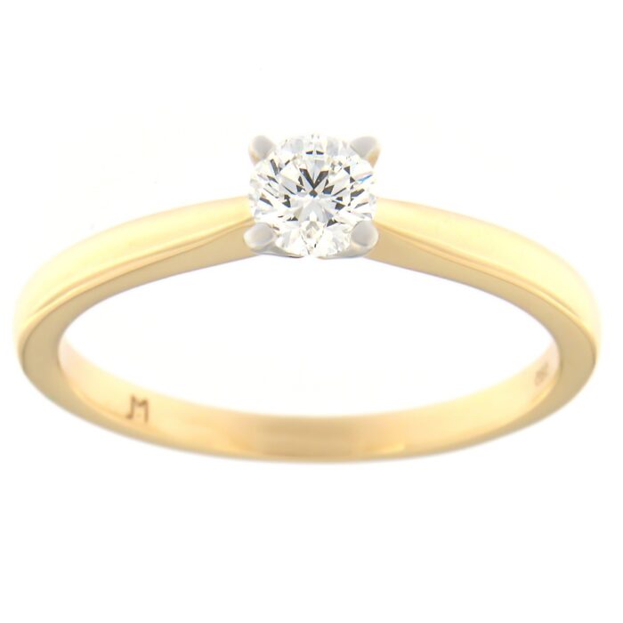 Kullast sõrmus teemantiga 0,38 ct. Kood: 24ap,186ak