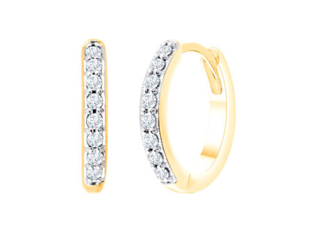 Gold earrings with 0,12 ct diamonds. Code: 91ay