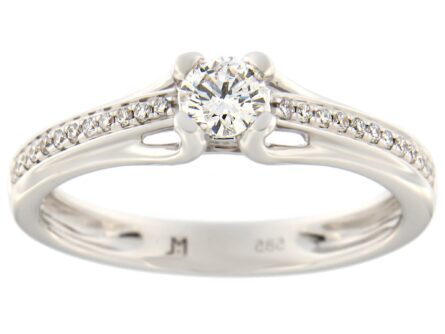 Kullast sõrmus teemantidega 0,32 ct. Kood: 92at