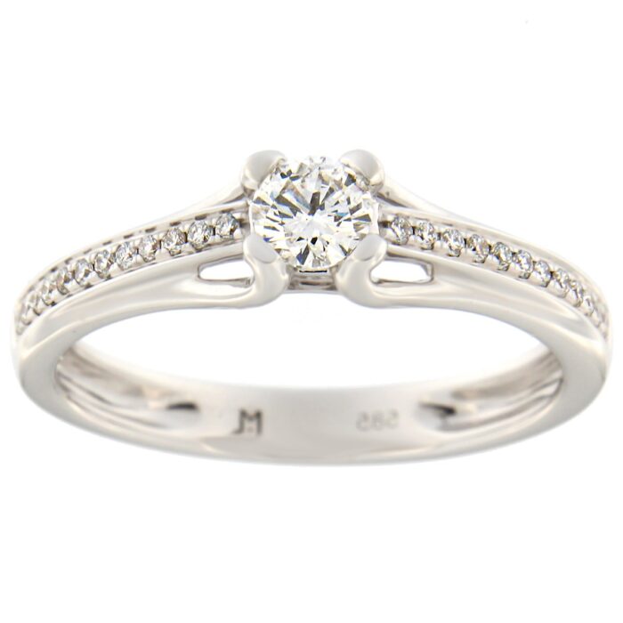 Kullast sõrmus teemantidega 0,32 ct. Kood: 92at