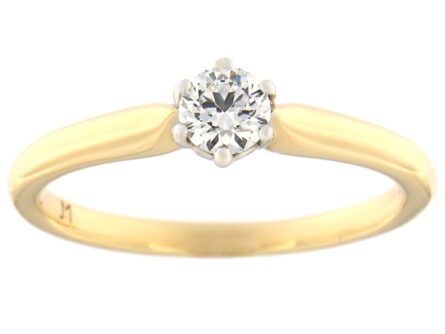 Kullast sõrmus teemantiga 0,26 ct. Kood: 73ar