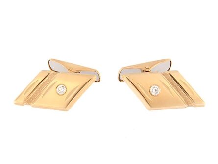 Gold cufflinks with diamond Code: cl0105-1k
