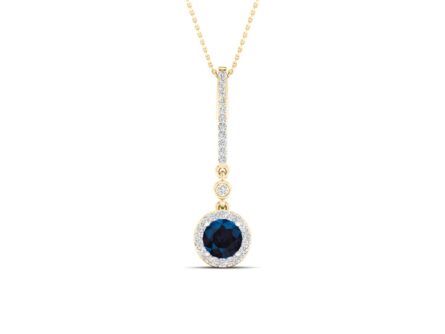 Gold pendant with diamonds and sapphires Code: 38hm