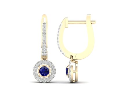 Gold earrings with diamonds and sapphires Code: 51hm