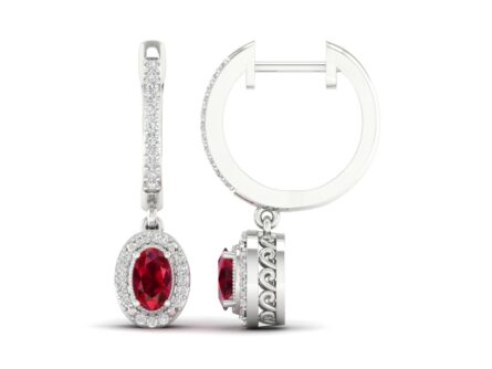 Gold earrings with diamonds and rubies Code: 9hm