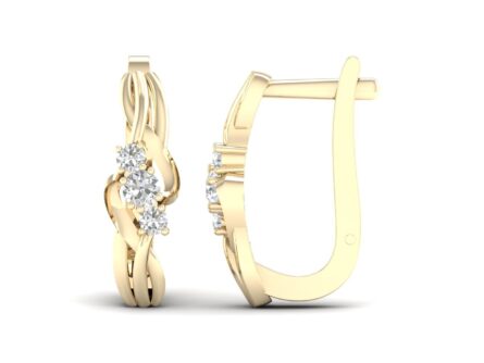 Kullast kõrvarõngad teemantidega 0,25 ct. Kood: 92hkc