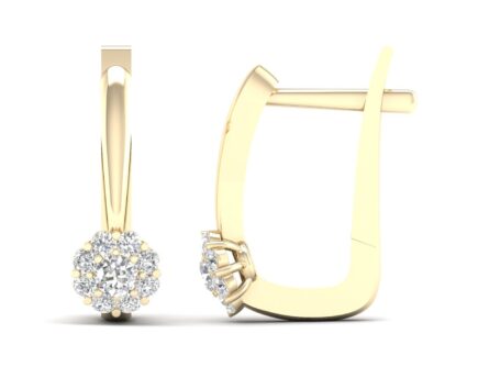Kullast kõrvarõngad teemantidega 0,33 ct. Kood: 90hkc