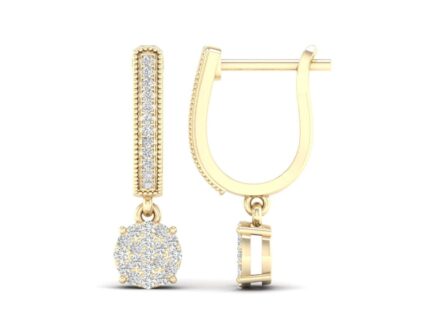 Kullast kõrvarõngad teemantidega 0,18 ct. Kood: 80hkc, 25hka