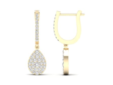 Kullast kõrvarõngad teemantidega 0,50 ct. Kood: 113hkc, 40hka