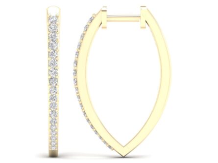 Kullast kõrvarõngad teemantidega 0,42 ct. Kood: 8hkc