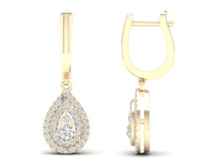 Kullast kõrvarõngad teemantidega 0,33 ct. Kood: 104hkc