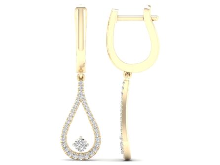 Kullast kõrvarõngad teemantidega 0,33 ct. Kood: 90hka