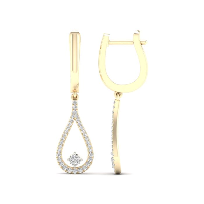 Kullast kõrvarõngad teemantidega 0,33 ct. Kood: 90hka