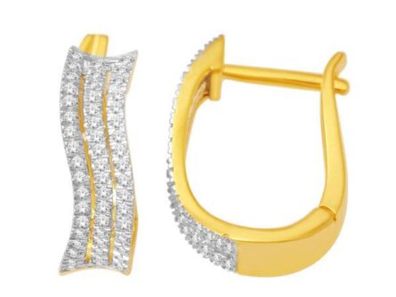 Kullast kõrvarõngad teemandiga 0,25 ct. Kood: 99hkc