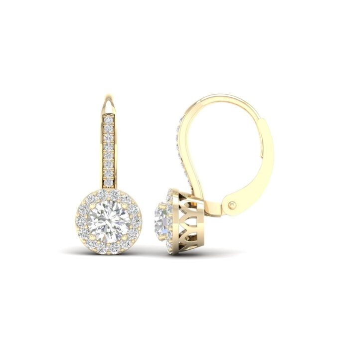 Kullast kõrvarõngad teemantidega 0,92 ct. Kood: 70hm