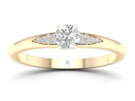 Kullast sõrmus teemantidega 0,23 ct. Kood: 64hkb