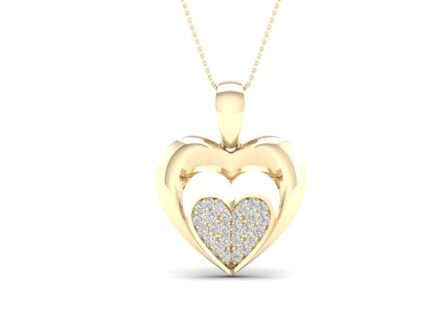 Kullast ripats teemantidega 0,12 ct. Kood: 213hkc