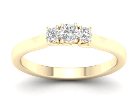 Kullast sõrmus teemantidega 0,25 ct. Kood: 74hkb
