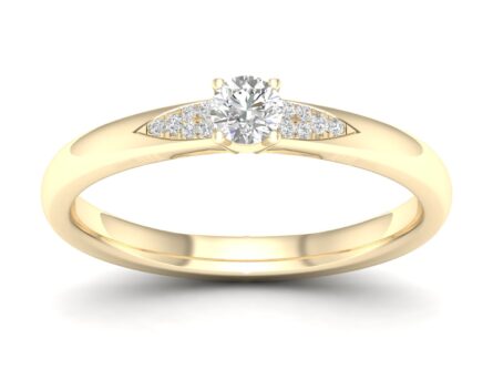 Kullast sõrmus teemantidega 0,18 ct. Kood: 42hkb
