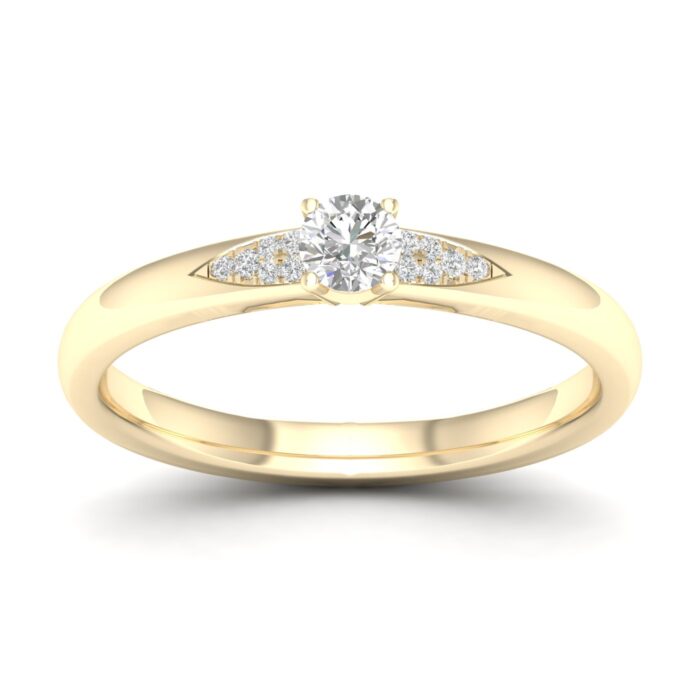 Kullast sõrmus teemantidega 0,18 ct. Kood: 42hkb