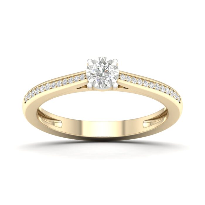 Kullast sõrmus teemantidega 0,17 ct. Kood: 44hkb