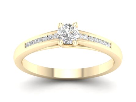 Kullast sõrmus teemantidega 0,18 ct. Kood: 263hkc