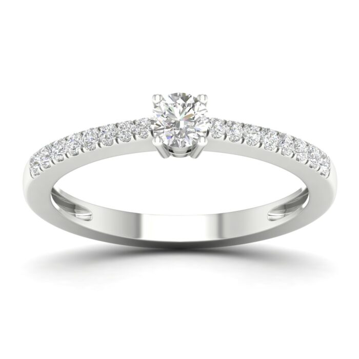 Kullast sõrmus teemantidega 0,27 ct. Kood: 10hkb,12hf,14hh