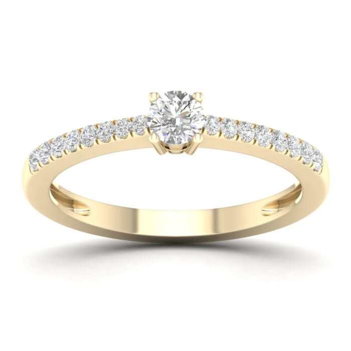 Kullast sõrmus teemantidega 0,27 ct. Kood: 45hkb,13hh