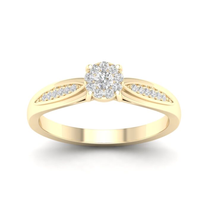 Kullast sõrmus teemantidega 0,15 ct. Kood: 257hkc