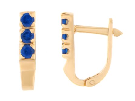 Gold earrings with cubic zirconia Code: er0107-i-blue