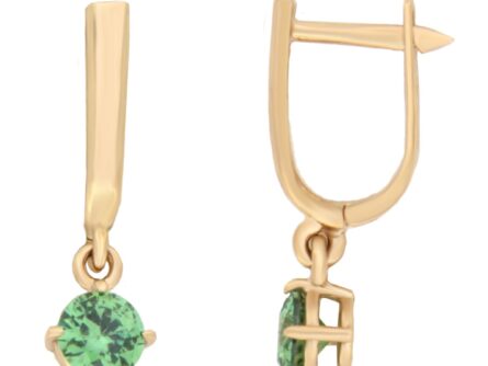 Kullast kõrvarõngad tsirkoonidega Kood: er0153-157-5-roheline