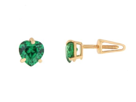 Kullast kõrvarõngad tsirkoonidega Kood: er0158-roheline