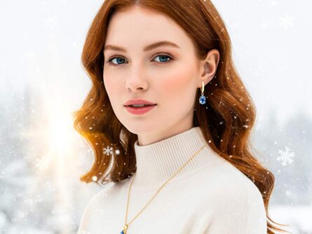 Kullast kõrvarõngad ja ripats swiss topaasiga Komplekt: er0153-161 + pn0161-swiss