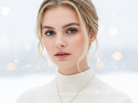 Kullast kõrvarõngad ja ripats tsirkoonidega Kood: pn0151 + er0153-151