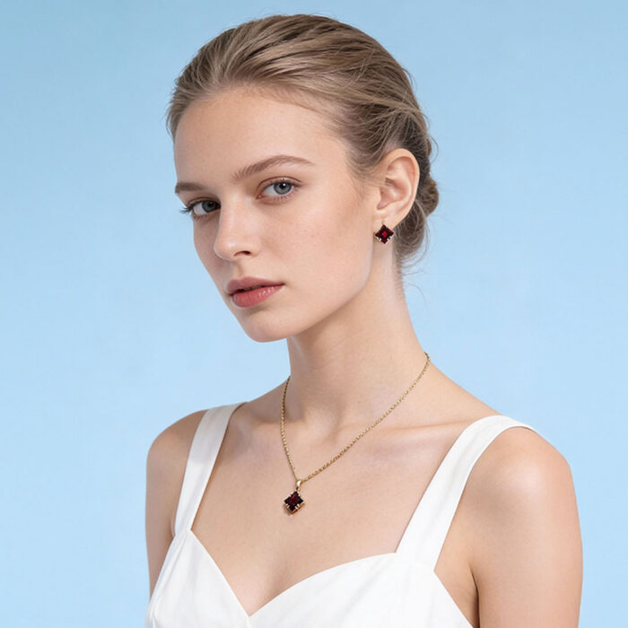 Kullast kõrvarõngad ja ripats granaadiga Komplekt: pn0151 + er0137