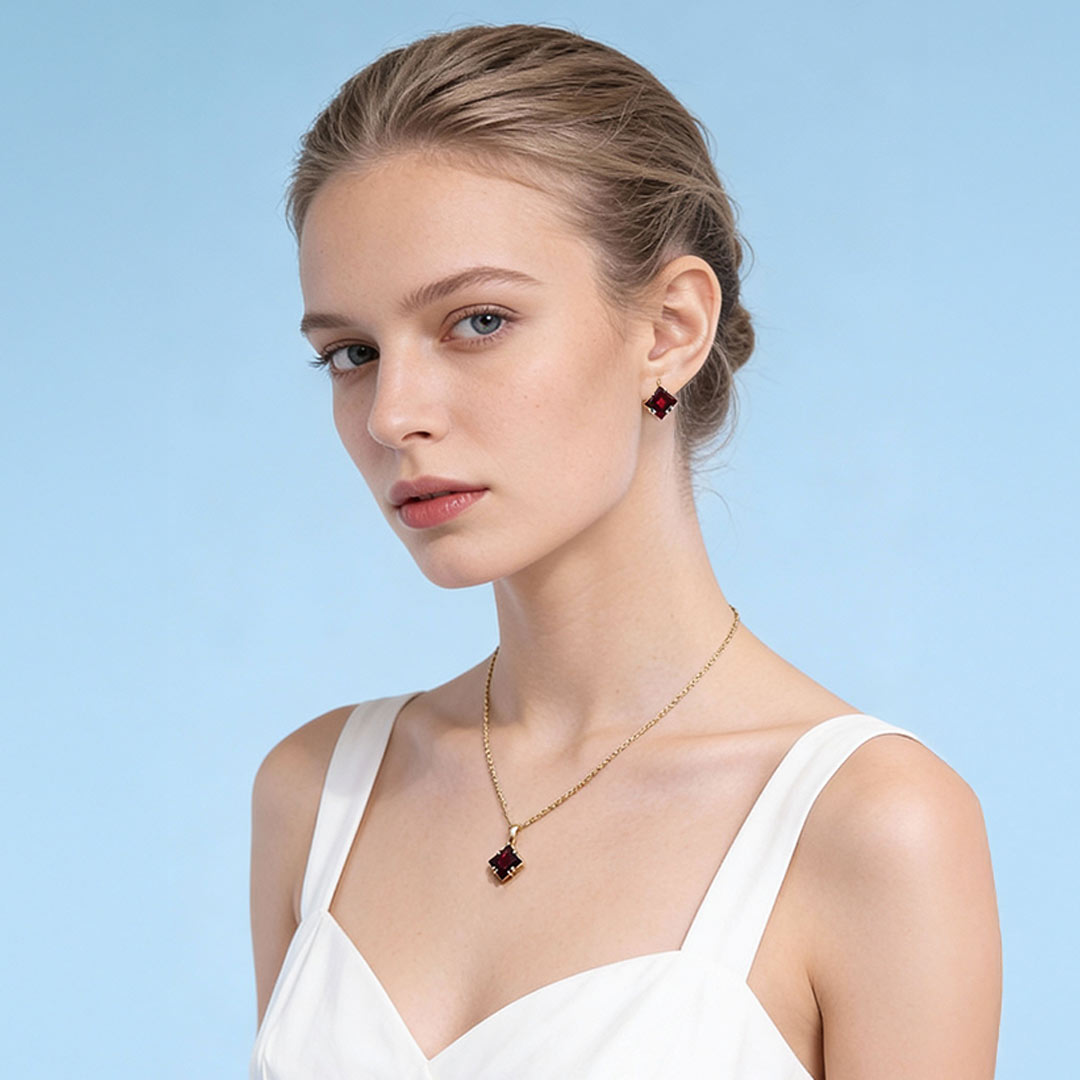 Kullast kõrvarõngad ja ripats granaadiga Komplekt: pn0151 + er0137