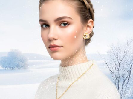 Kullast kõrvarõngaste ja ripatsi Komplekt: 201751 + 201750