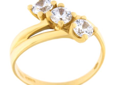 Gold ring with cubic zirconia Code: 140284