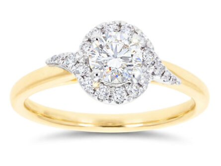 Kullast sõrmus teemantidega 0,67 ct. Kood: MT1181E-Y-0,50