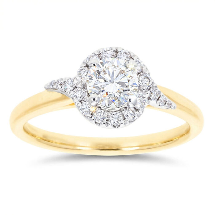 Kullast sõrmus teemantidega 0,67 ct. Kood: MT1181E-Y-0,50