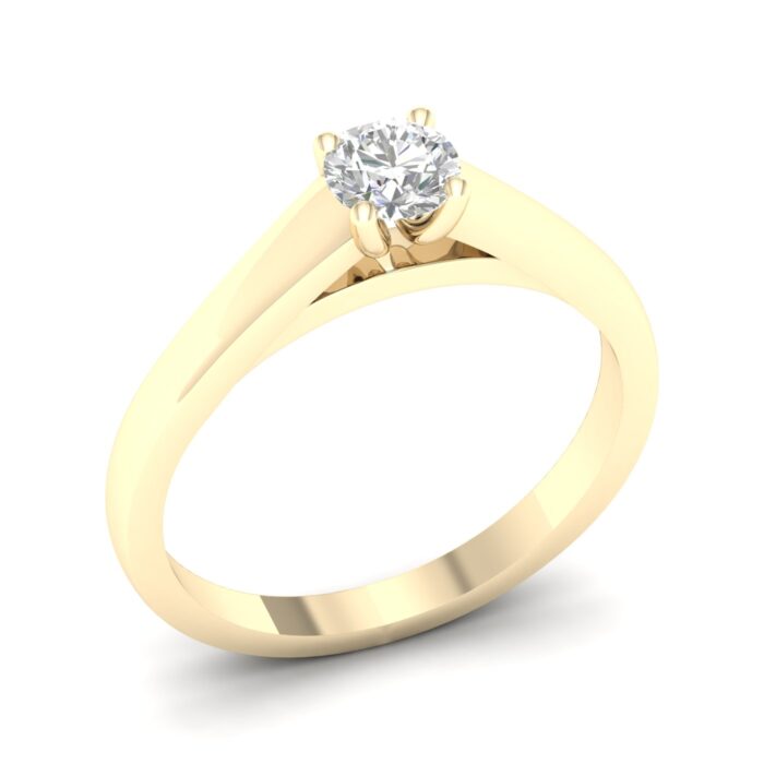 Kullast sõrmus teemantiga 0,25 ct. Kood: 44hb - Image 3