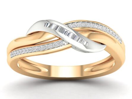 Kullast sõrmus teemantidega 0,15 ct. Kood:  31hkb,1hh