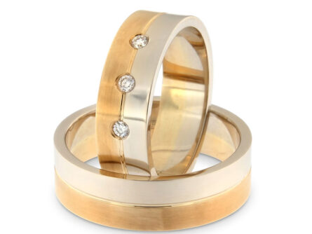 Kullast abielusõrmus teemantidega Kood: rn0108-6-1/2vl-1/2km1-3k